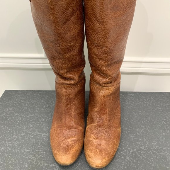 COPY - Steve Madden Intyce Cognac Wedge Boots Size 5 - Picture 3 of 4